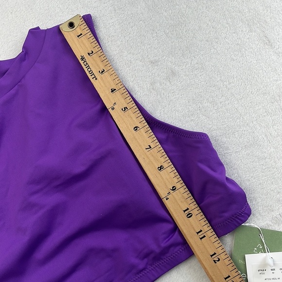 NWT Andie Swim M Purple Violet The‎ Venice High Neck Top Bathing Suit Top - Picture 6 of 14